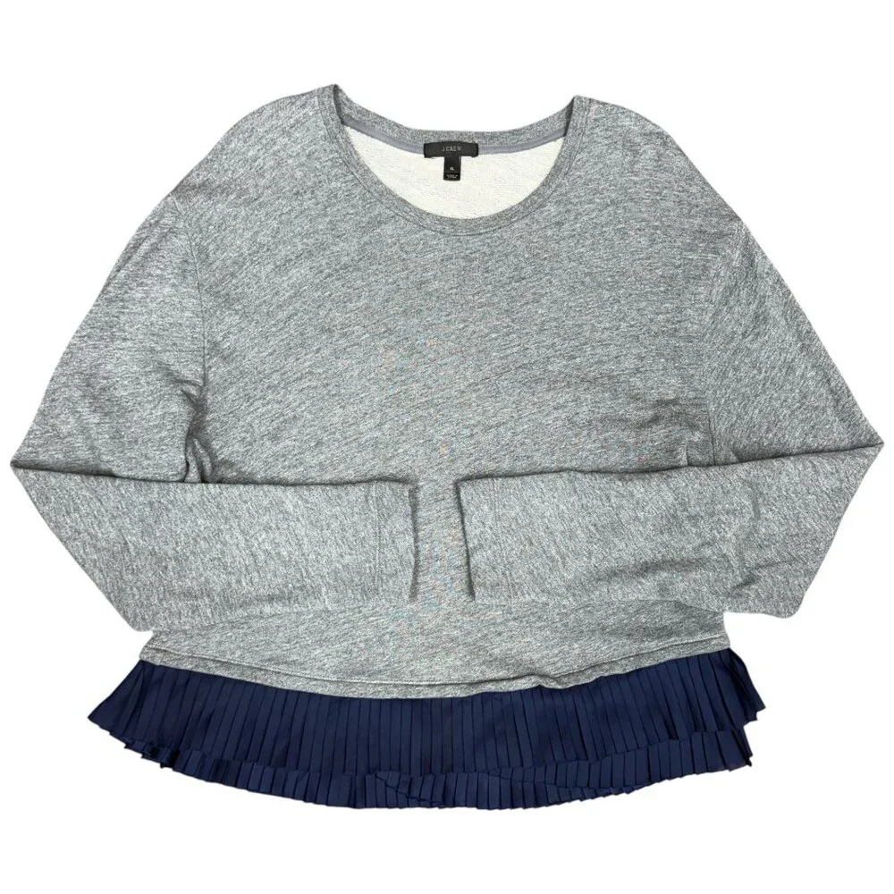EUC Women's J. CREW Ruffle Hem Sweatshirt Ruffle Trim |‎ Size XL